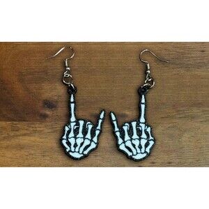 Rock Out Skeleton Halloween Earrings!